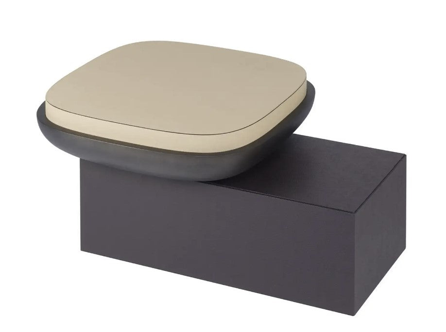 GIOBAGNARA | LEATHER STOOL AND TABLE, OLYMPIA | $4,591.00