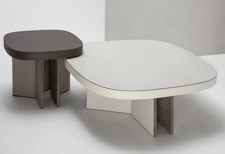 GIOBAGNARA - SET OF 2 LEATHER COFFEE TABLES $7,922.00