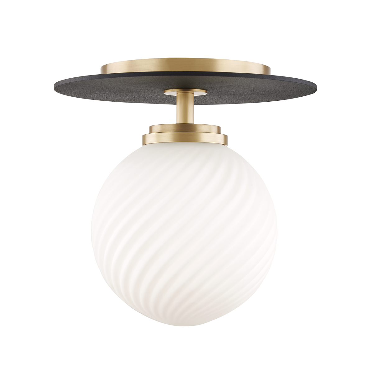 HUDSON VALLEY LIGHTING | ELLIS SEMI - FLUSHMOUNT - AGED BRASS WITH BLACK | $258.00