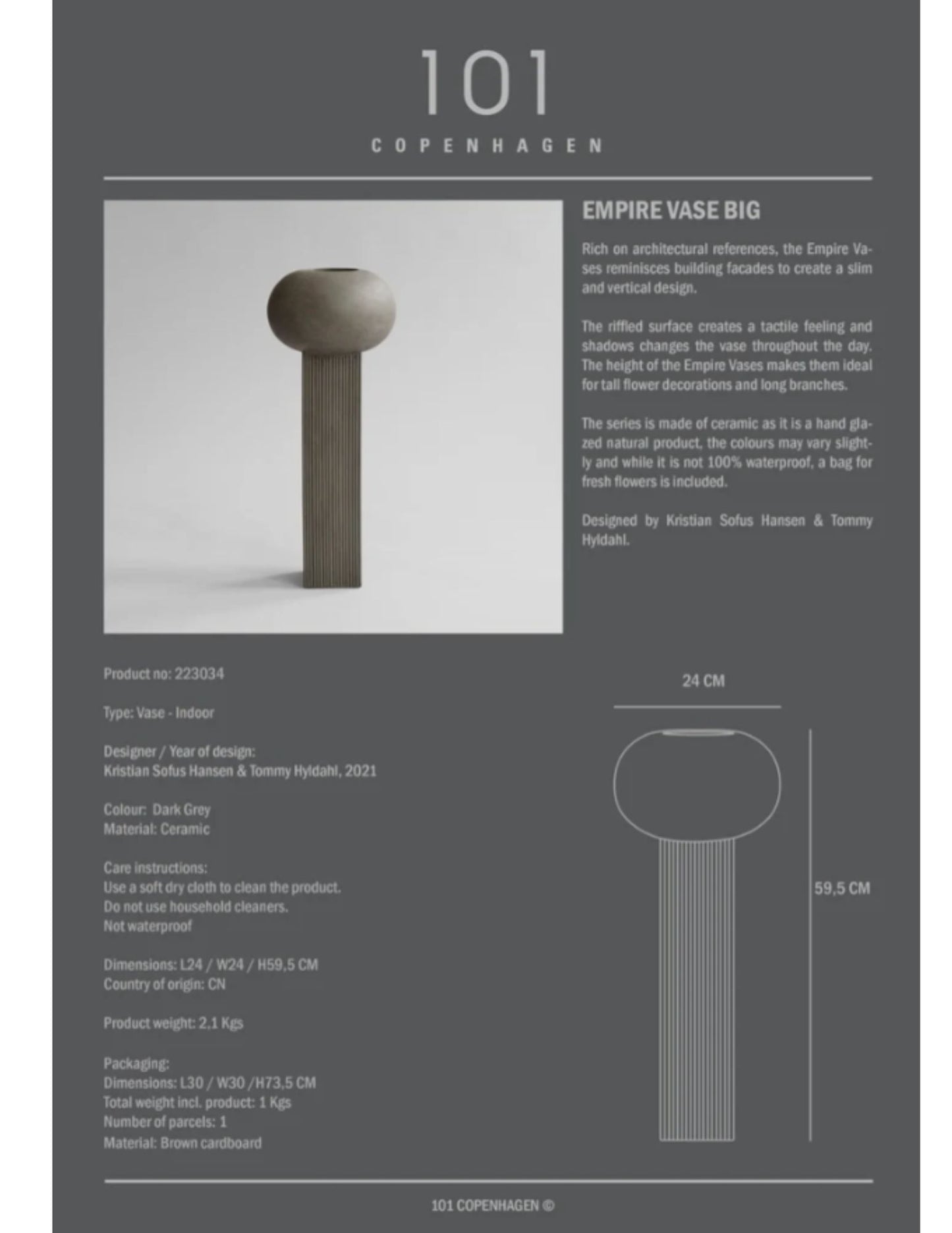 EMPIRE VASE I I $110.00- $325.00