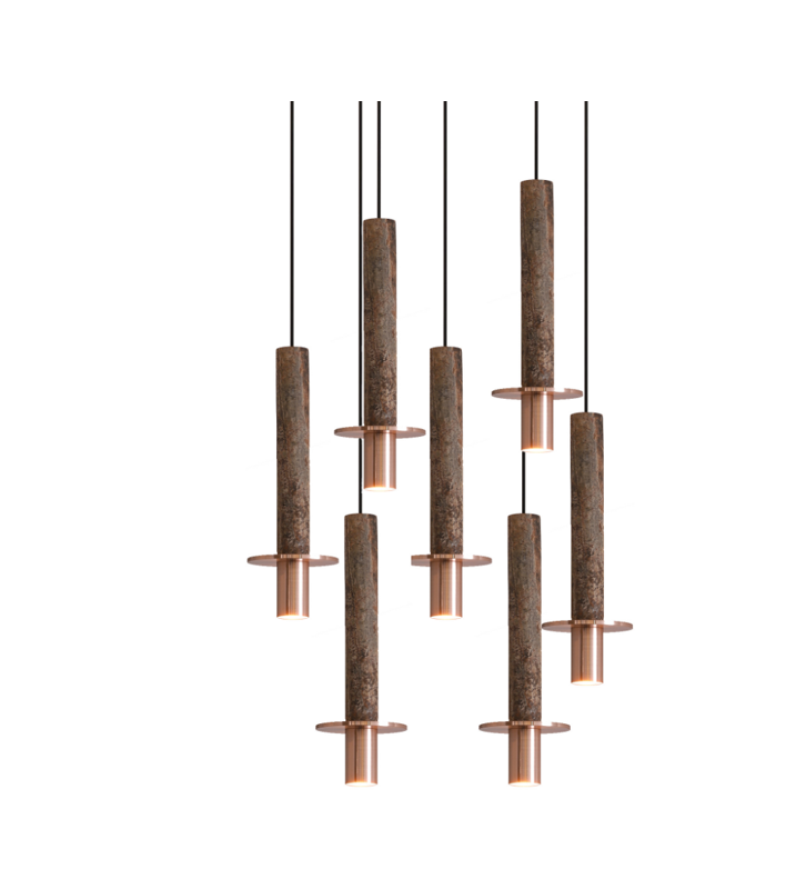 META OCHRE I Seven Light Pendant by David Pompa $11,175.00