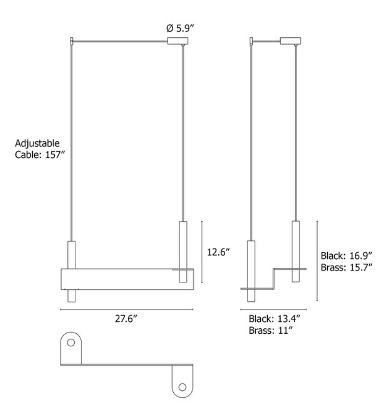 META POLISHED BRASS | Step Parallel Pendant by David Pompa from $9,292.00