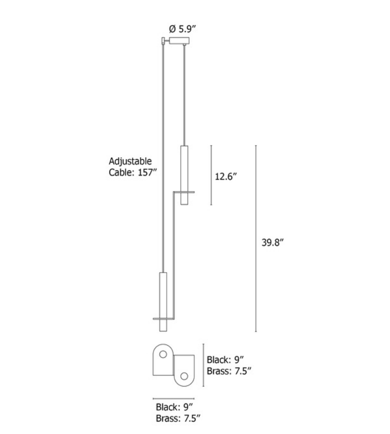 META POLISHED BRASS | Step Vertical Pendant by David Pompa from $9,292.00