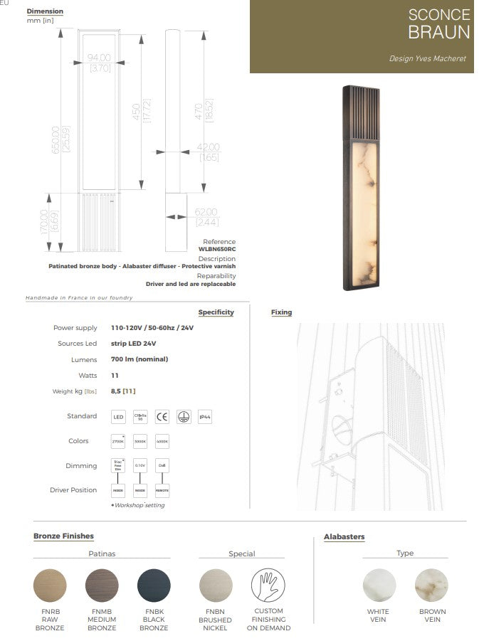 ENTRELACS I BRAUN 650 WALL LAMP I $7,110