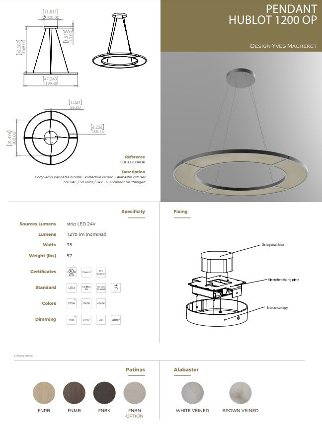 HUBLOT 1200 OP PENDANT LAMP BY ENTRELACS from $21,150