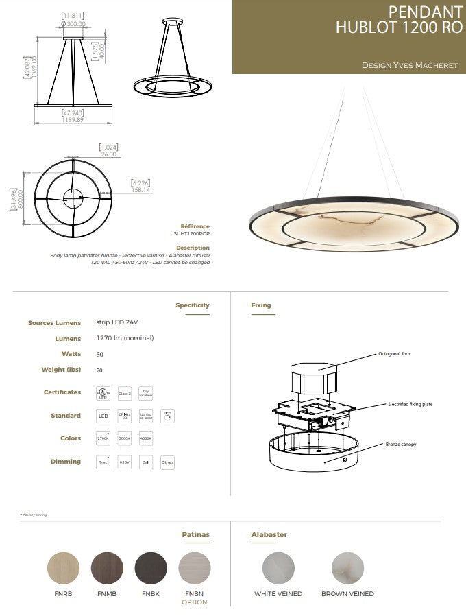 ENTRELACS I HUBLOT 1200 RO PENDANT LAMP I $22,630