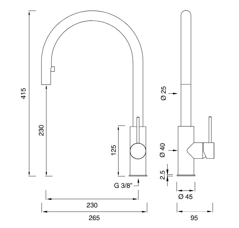 MIL202 | Kitchen faucet by CEA Design - $1,266.00 - $3,762.00