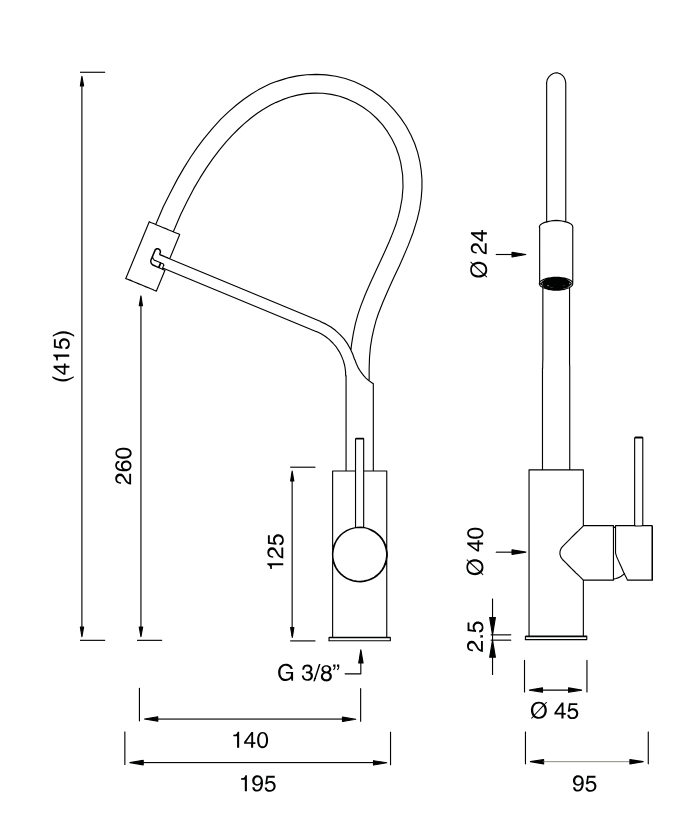 MIL203 | Kitchen faucet by CEA Design - $3,030.00 - $3,162.00