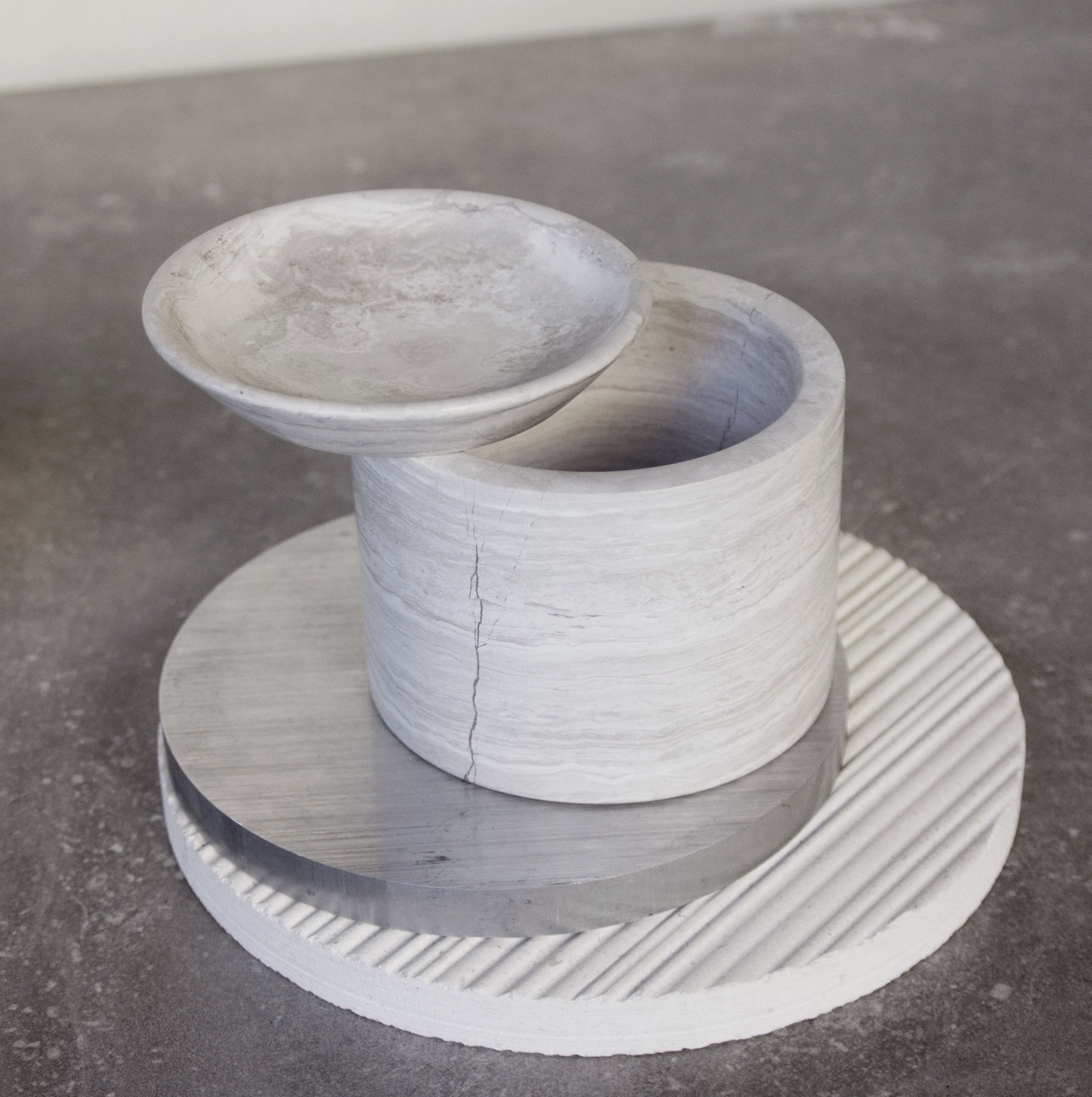 PIETRA CASA - EDO CANISTER MEDIUM - CHALK GREY - $423.54