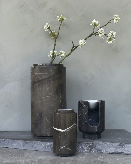 PIETRA CASA - STEM VASE LARGE - SHADOW BLACK - $1,336.16