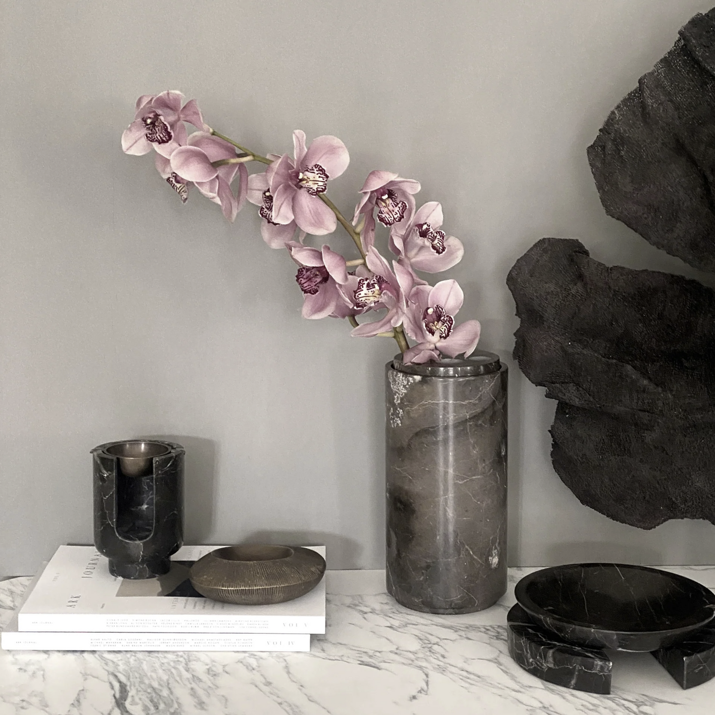 PIETRA CASA - STEM VASE LARGE - SHADOW BLACK - $1,336.16