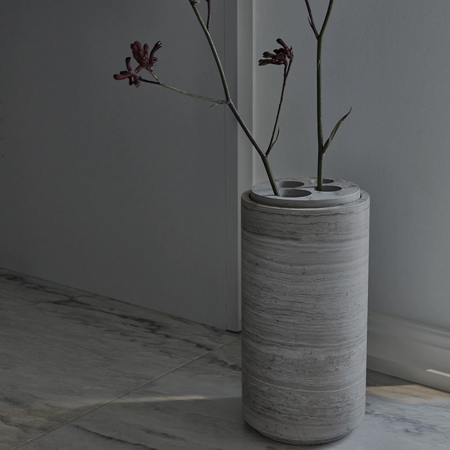 PIETRA CASA - STEM VASE LARGE - SMOKE GREY - $1,336.16