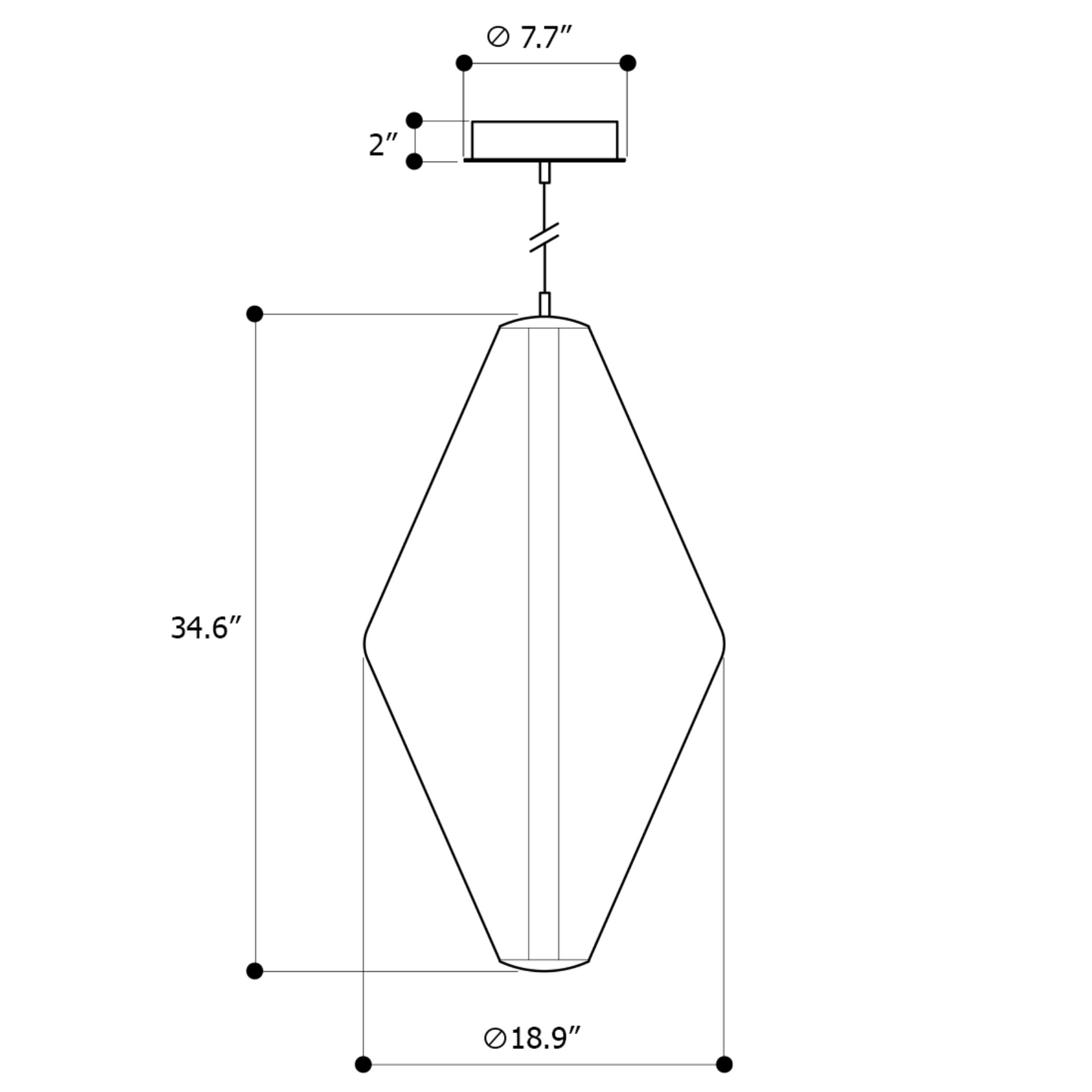 BOMMA - BUOY PENDANT DOUBLE CONE - From $6,003.00 - $6,452.00
