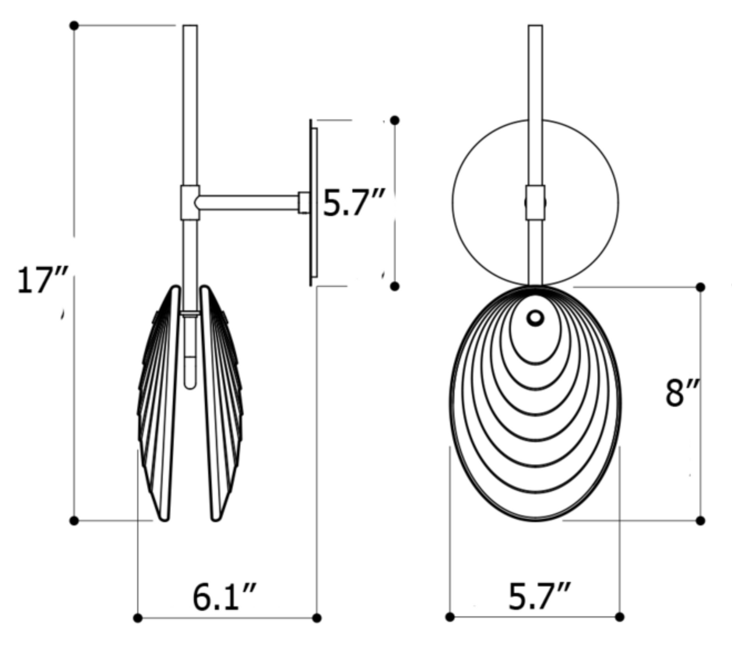 BOMMA - MUSSELS WALL SCONCE - From $730.00 - $848.00