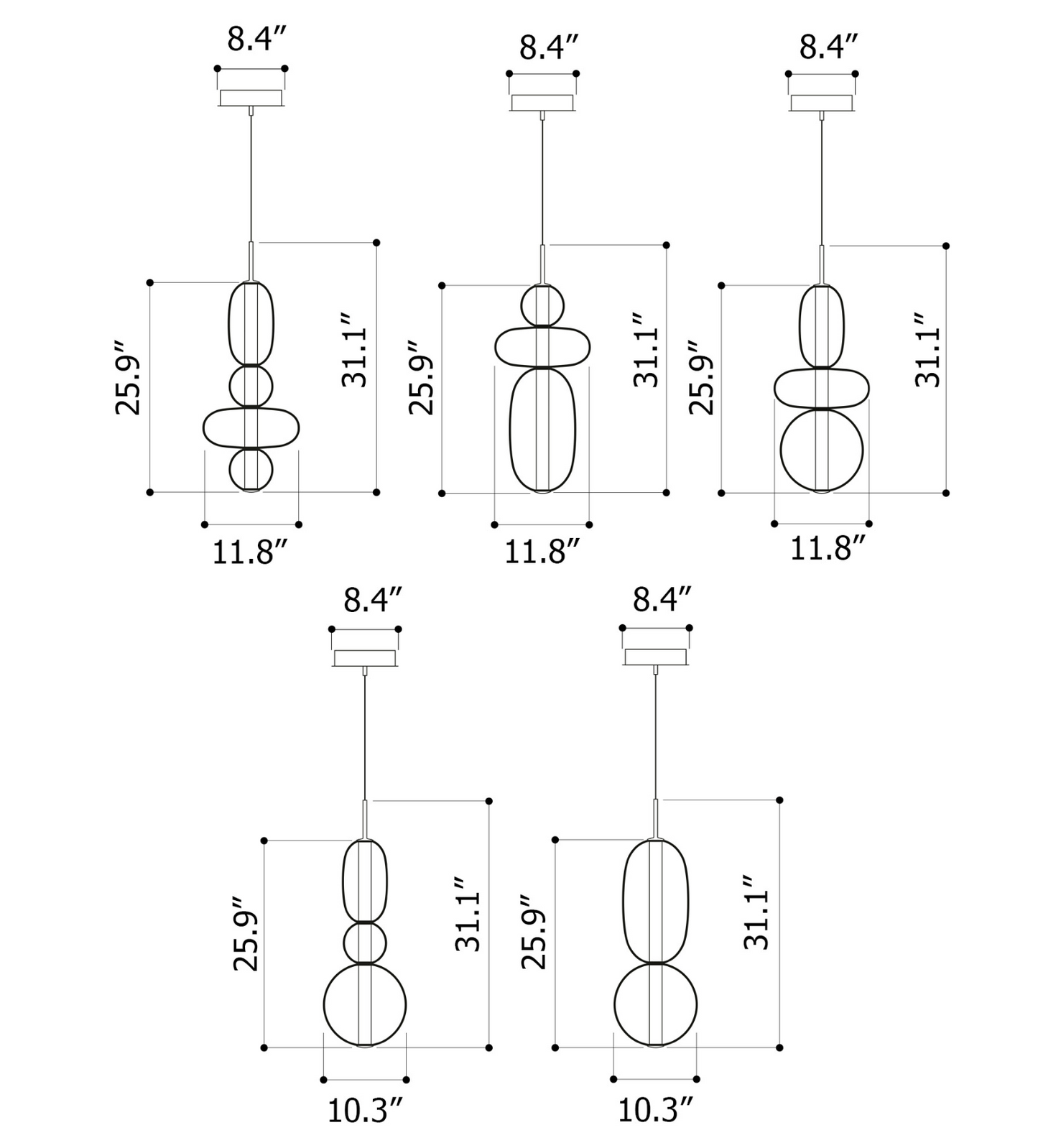 BOMMA - PEBBLES SMALL PENDANT - $7,027.50