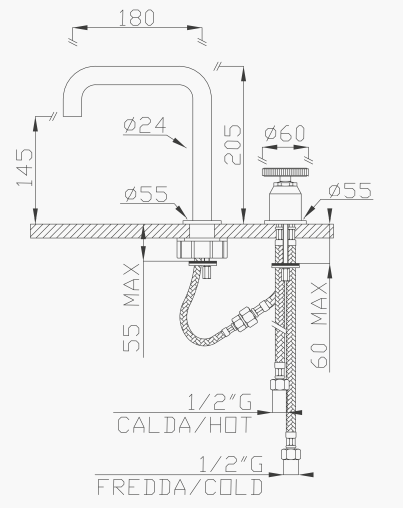 EFFEPI RUBINETTERIE | OT58 Deck Faucet - $1,398.00 - $1,829.00