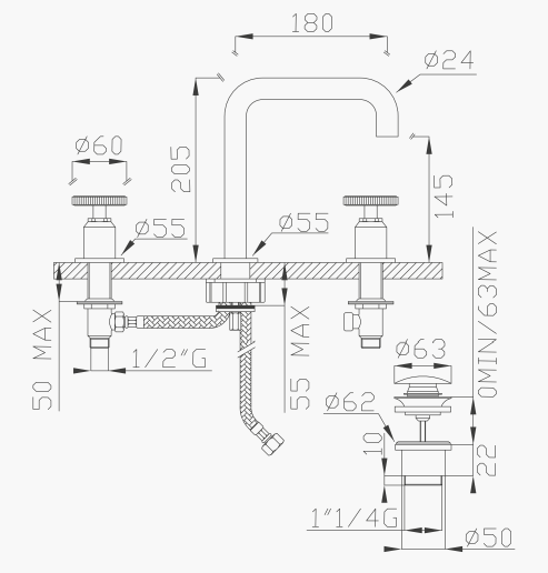 EFFEPI RUBINETTERIE | OT58 Deck Faucet - $1,883.00 - $2,462.00