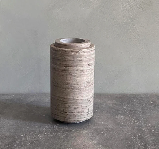 PIETRA CASA - STEM VASE SMALL - SMOKE GREY - $446.37