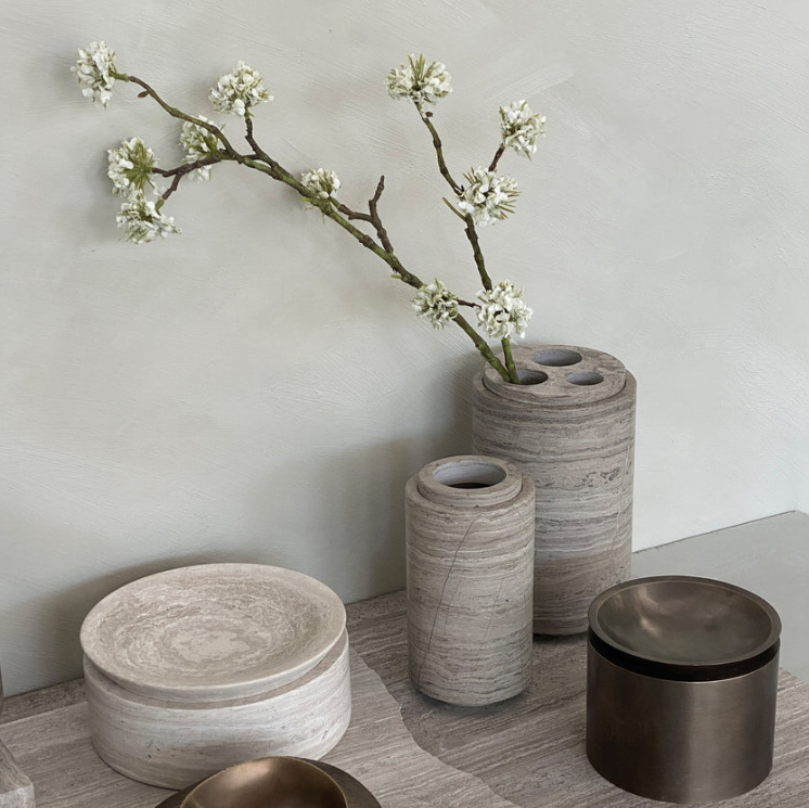 PIETRA CASA - STEM VASE SMALL - SMOKE GREY - $446.37