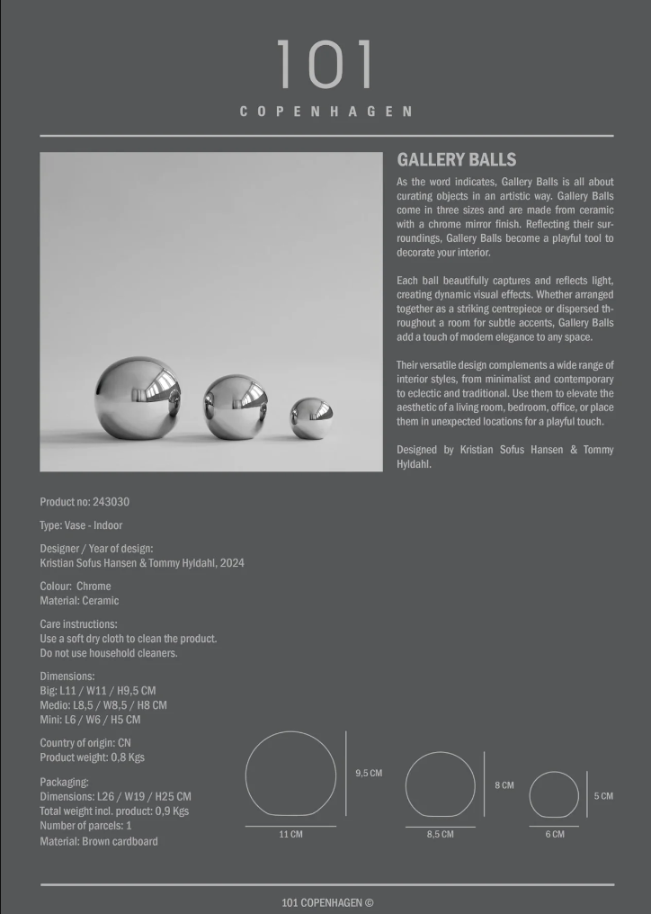 GALLERY BALLS, SET OF 3 I $110.00