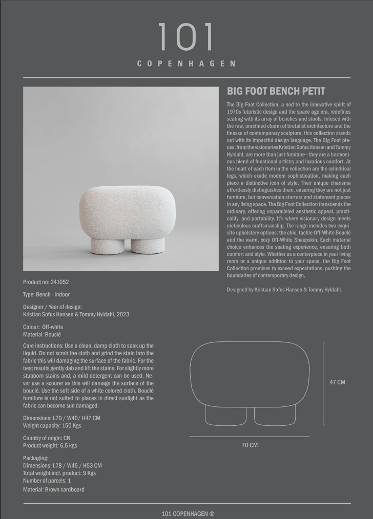 BIG FOOT BENCH I $995.00- $2,995.00