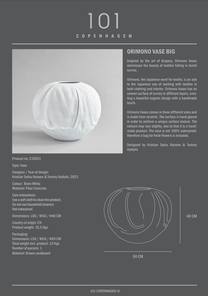 ORIMONO VASE, BIG I $645.00