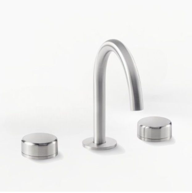 PIETRA CASA | Three-Hole Basin Mixer, Rounded-Edge Handle, Central Arch Spout H7.5in (190mm) | $1,761.00 - $2,550.00