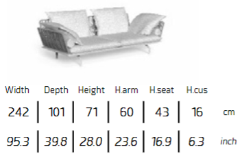 TALENTI | CRUISE//ALU 3 SEATER SOFA - $14,429.27 - $15,850.87