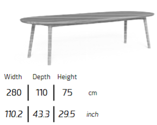 TALENTI | KAREN NATURAL TEAK 280 X 110 DINING TABLE - $13,516.34
