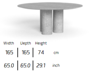 TALENTI | SALINAS CEMENT D165 DINING TABLE - $17,131.22