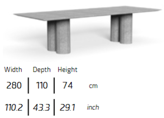 TALENTI | SALINAS CEMENT DINING TABLE - $16,586.08 - $21,432.27
