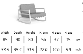 TALENTI | ALABAMA//ALU ROCKING ARMCHAIR - $5,282.00