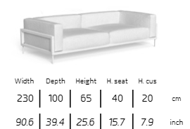 TALENTI | CLEOSOFT//ALU 3-SEATER SOFA - $13,345.00