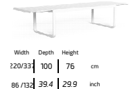 TALENTI | LAKE EXTENDING DINING TABLE - $9,298.00 - $11,468.00