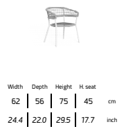 TALENTI | MOON//ALU DINING ARMCHAIR - $1,509.00