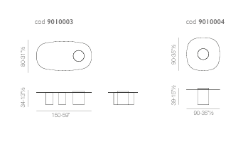 9010 LUNA | Coffee table set $ 7,248.00