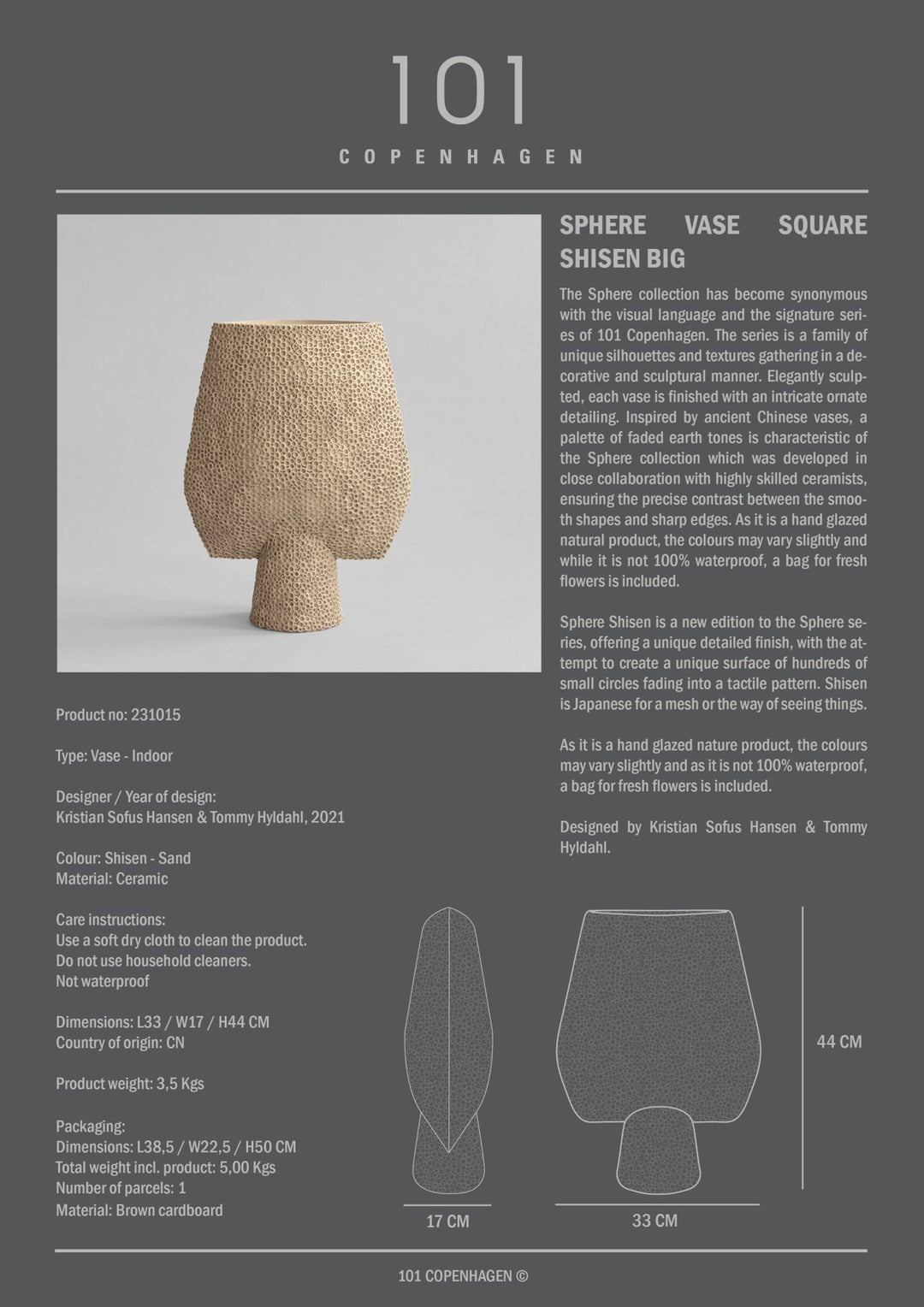 101 COPENHAGEM I SPHERE VASE SQUARE, SHISEN I $95.00 - $250.00
