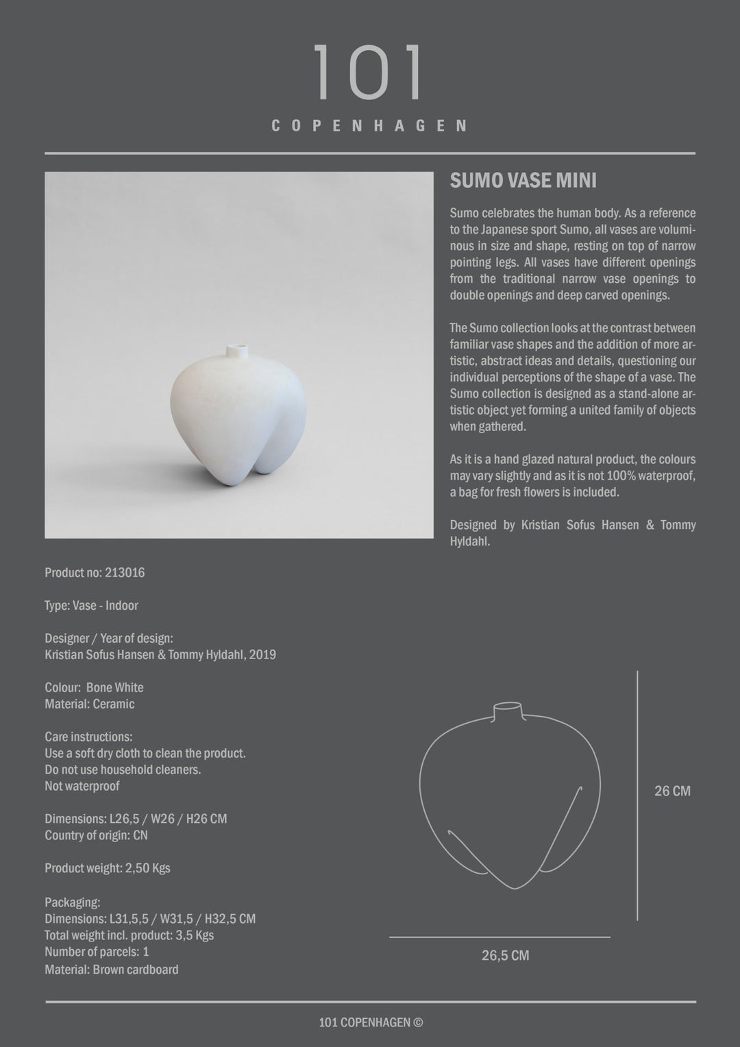 101 COPENHAGEN I SUMO VASE I $85.00 - $495.00