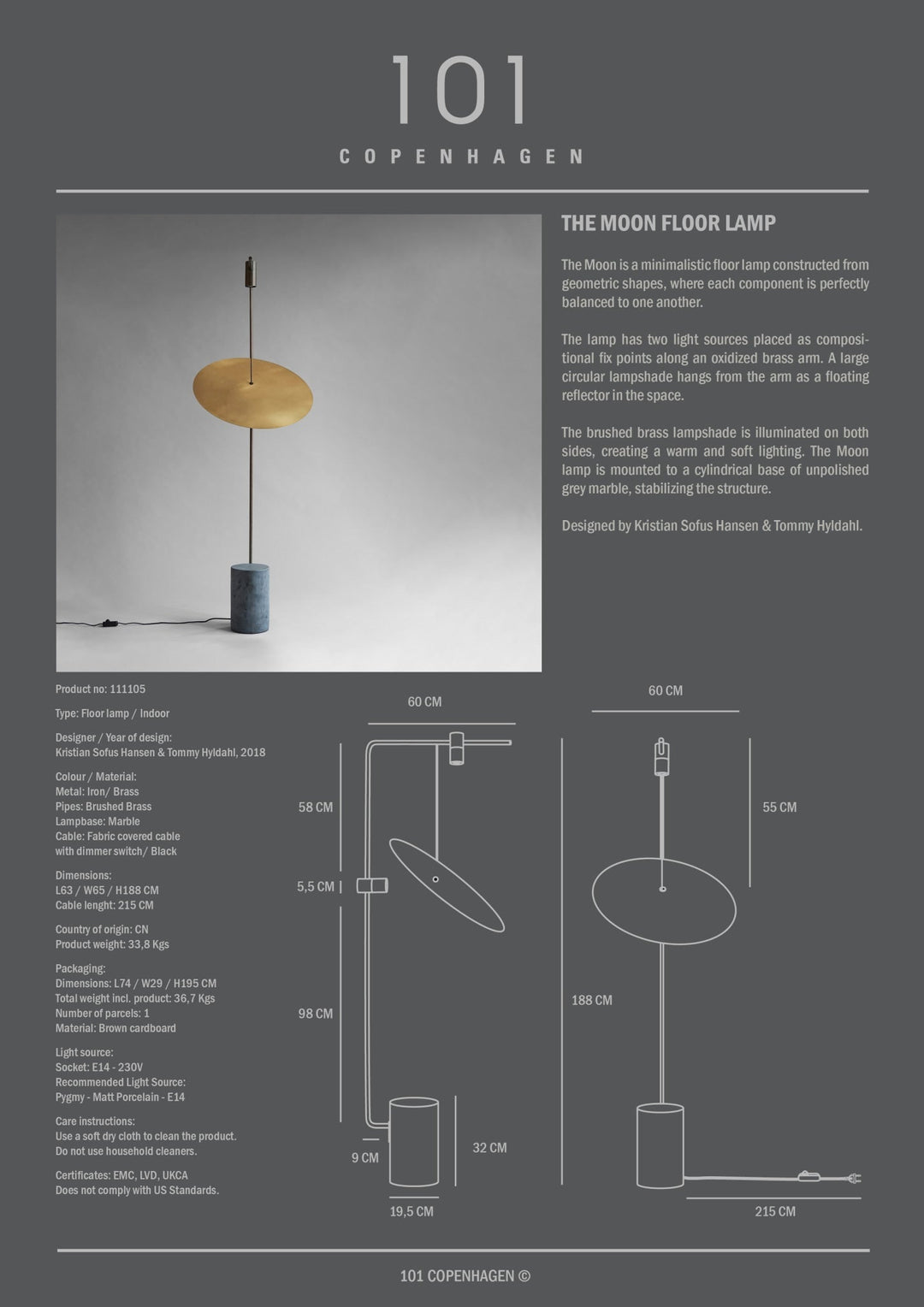 101 Copenhagen The Moon Floor Lamp - $2,195.00