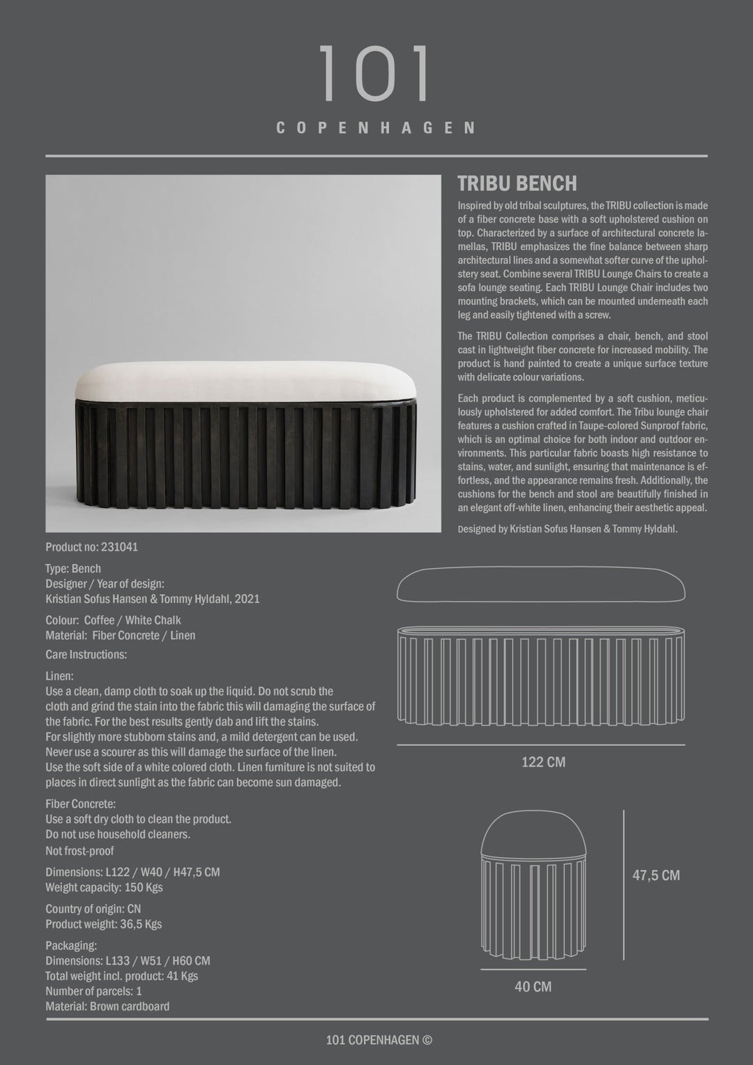 TRIBU BENCH I $1,995.00