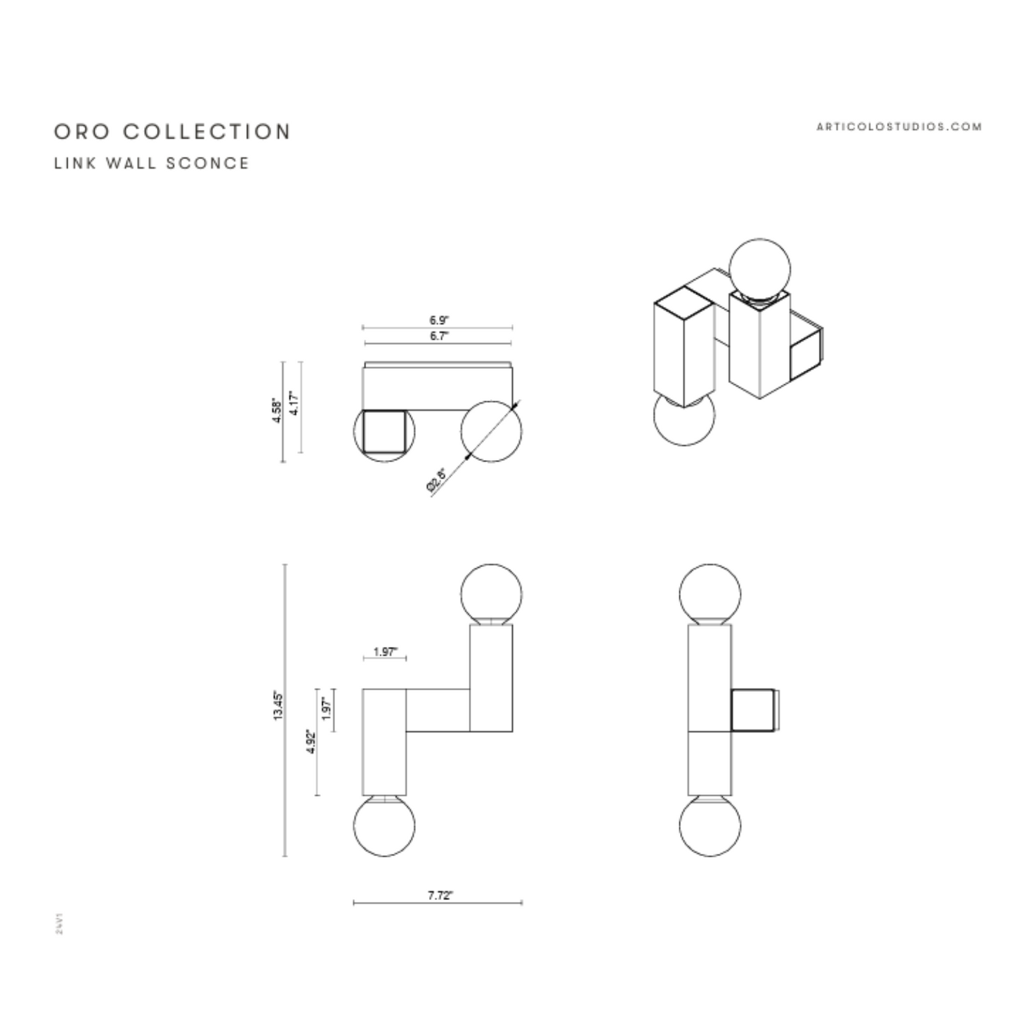 ARTICOLO I ORO LINK WALL SCONCE