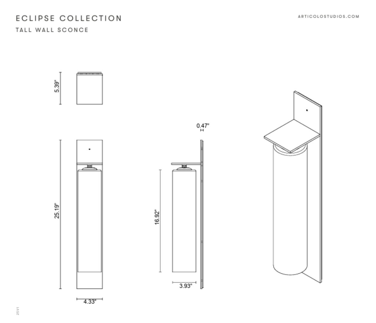 ARTICOLO I ECLIPSE WALL SCONCE TALL