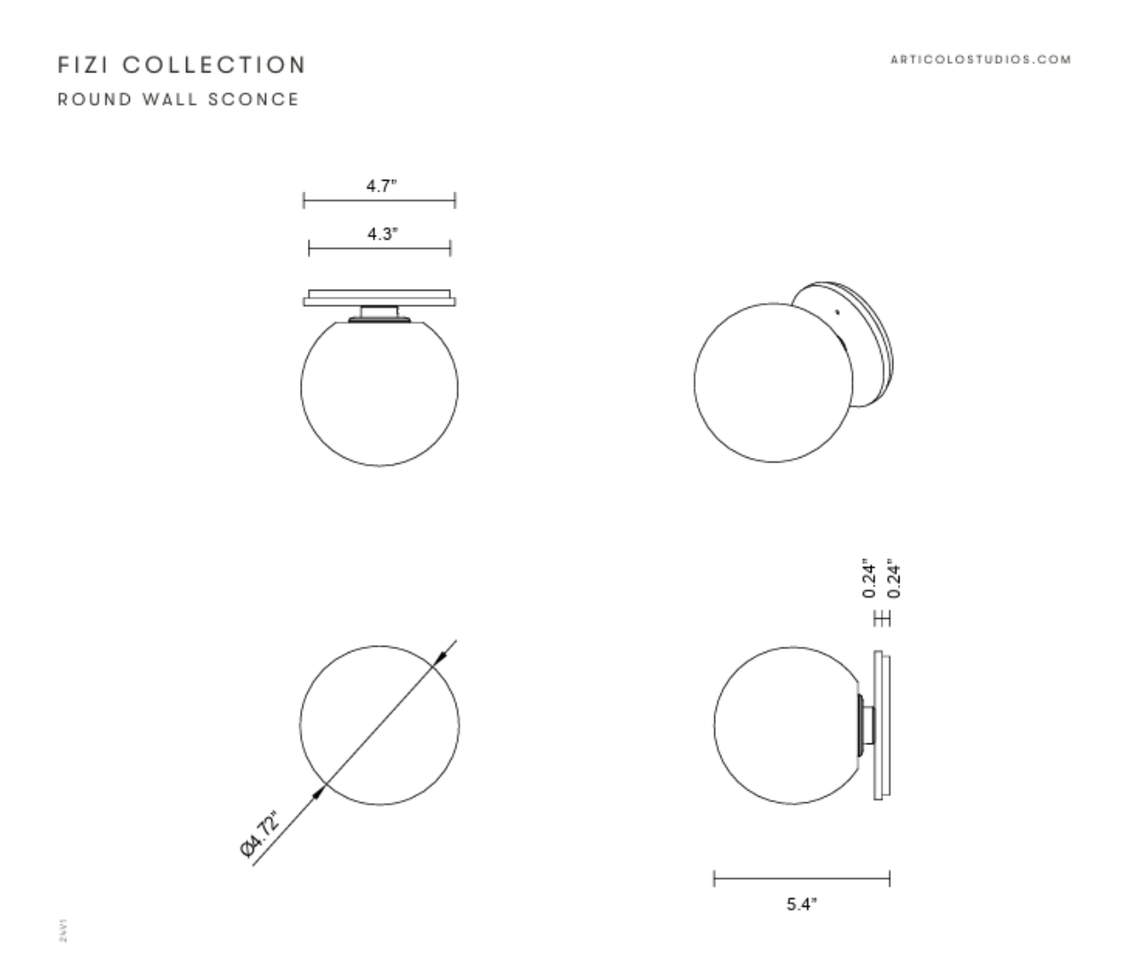 ARTICOLO I FIZI ON ROUND WALL SCONCE