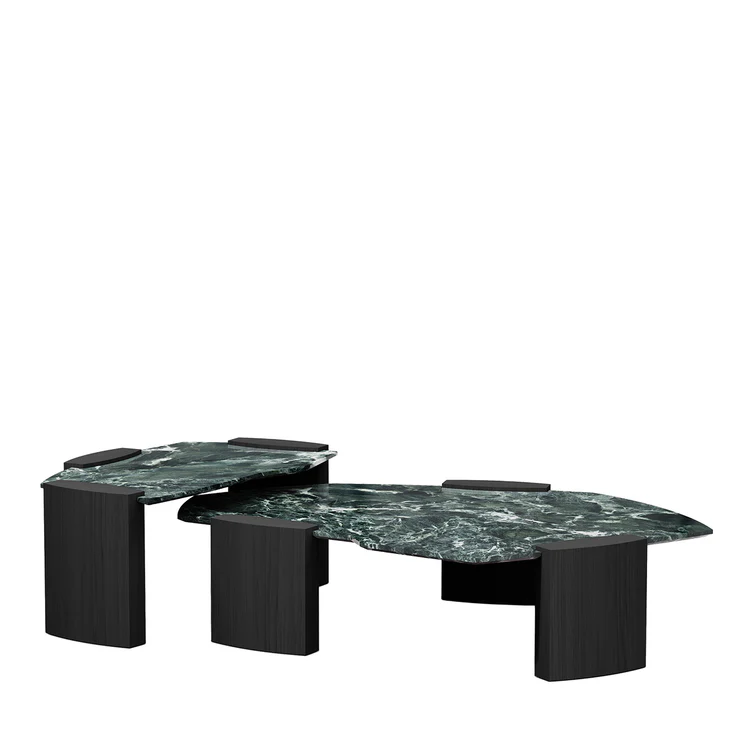SECOLO | SET OF 2 KORA VERDE ALPI MARBLE COFFEE TABLES | $16,315