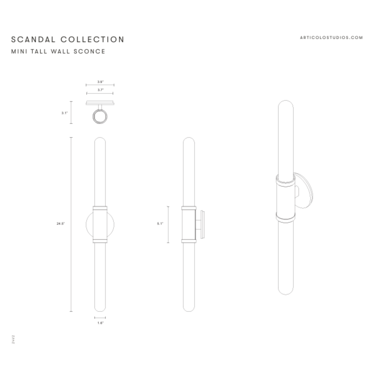ARTICOLO I SCANDAL MINI WALL SCONCE