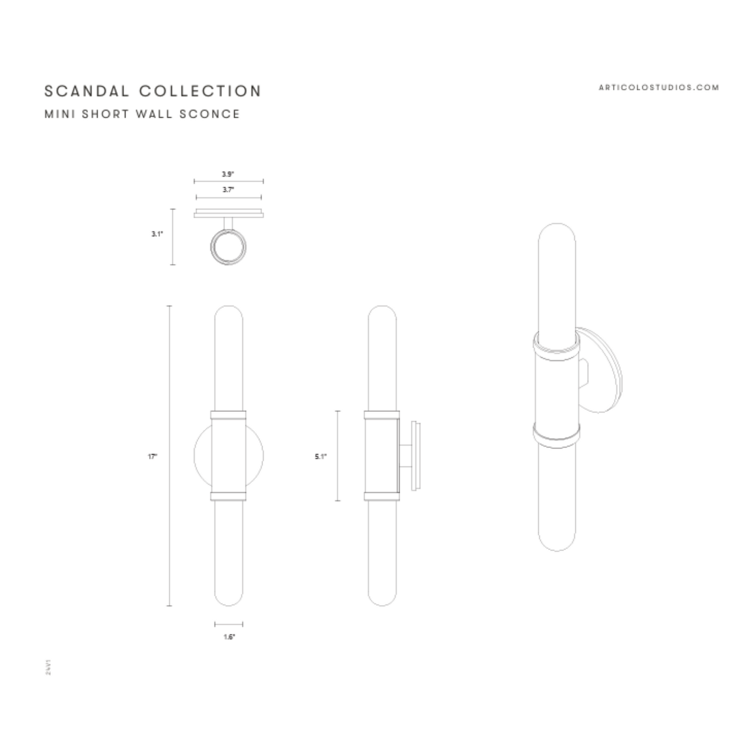 ARTICOLO I SCANDAL MINI WALL SCONCE