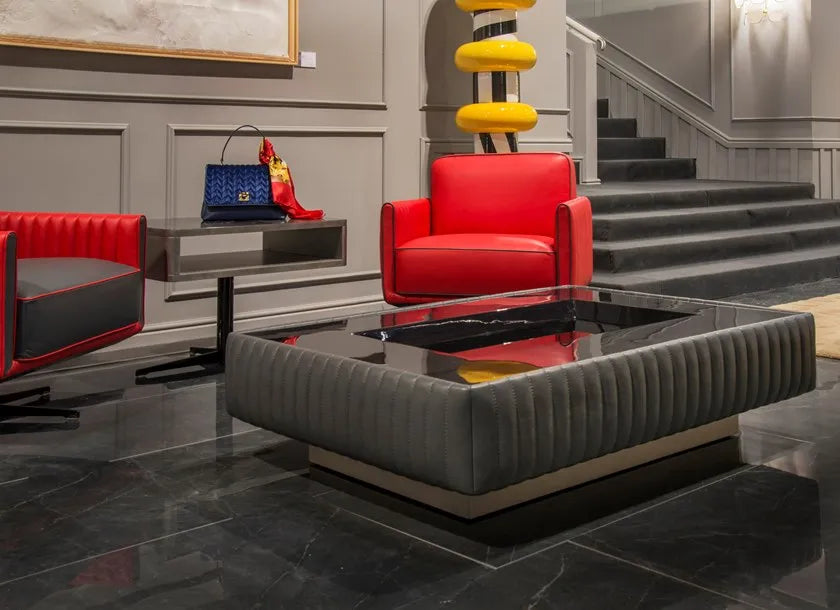 TAU RECTANGULAR LEATHER COFFEE TABLE | STARTS FROM $11,456.00