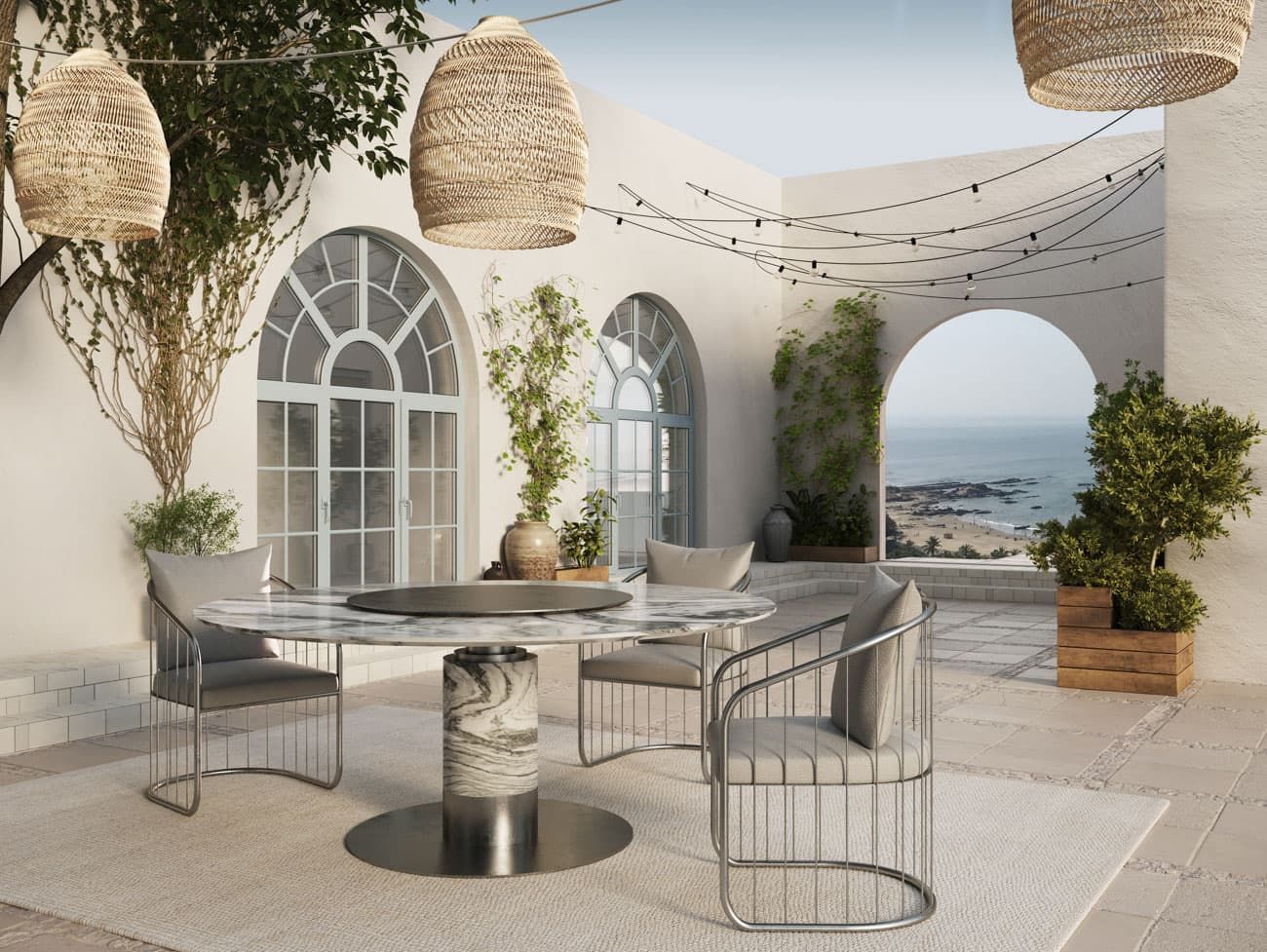 FORMITALIA OUTDOOR | Domino Marble Dining Table - $33,775.00