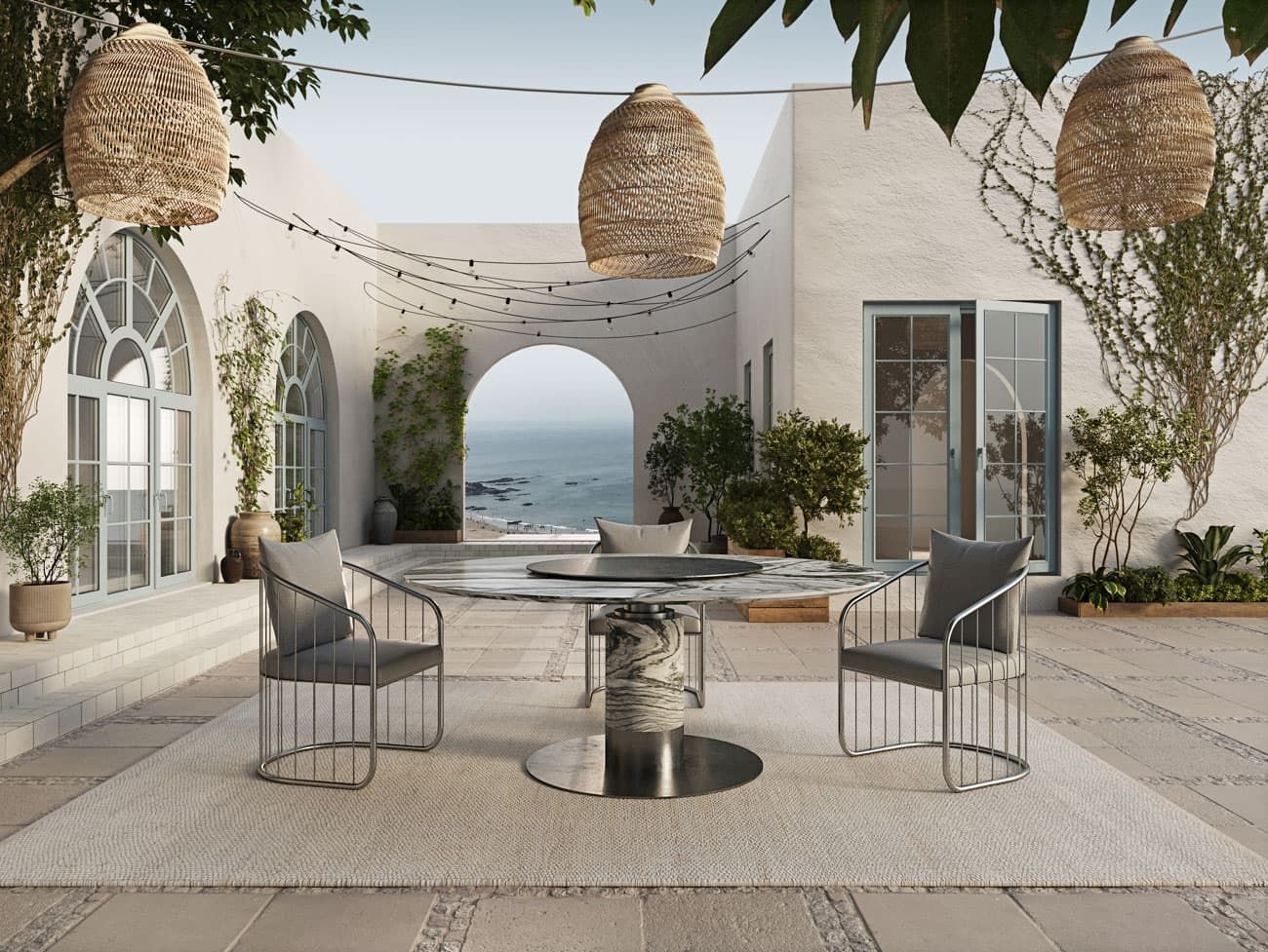 FORMITALIA OUTDOOR | Domino Marble Dining Table - $33,775.00