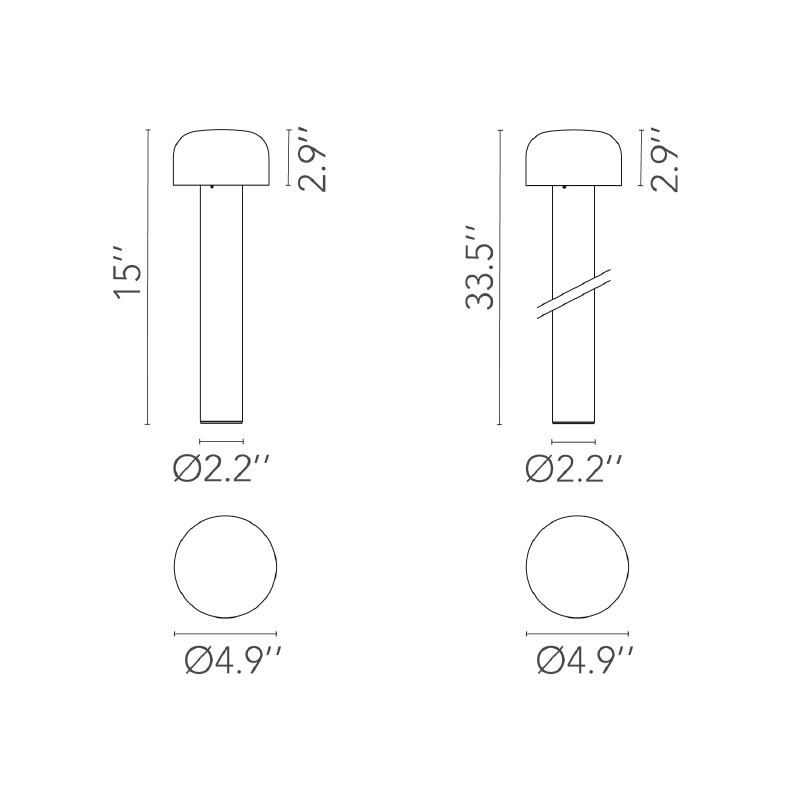 FLOS | BELLHOP OUTDOOR BOLLARD LIGHT | $1,330.00 - $1,740.00